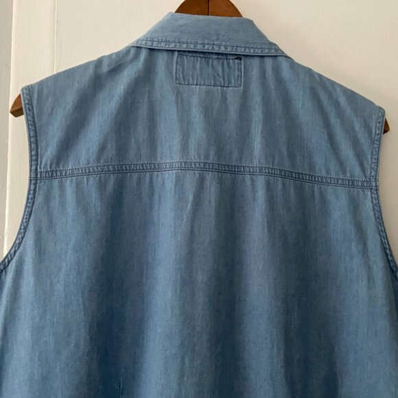 Vintage Harley Davidson Women's Blue Denim Snap Button-Up Vest Embroidered Large - Picture 8 of 10